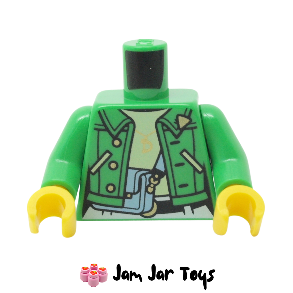 LEGO Mei Torso Bright Green Jacket, Light Blue Bag, Yellowish Green Undershirt