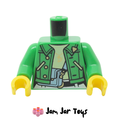 LEGO Mei Torso Bright Green Jacket, Light Blue Bag, Yellowish Green Undershirt