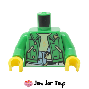 LEGO® Mei Torso Bright Green Jacket, Light Blue Bag, Yellowish Green Undershirt T122