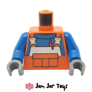 LEGO® Torso Orange Overalls, Pen, Pocket, Blue Sweater T143