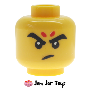 LEGO® Nezha Head, Big Eyebrows, Red Forehead Markings, Stern / Smirk FH192