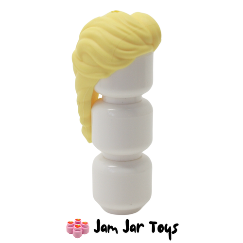 LEGO Bright Light Yellow Long Elsa Hair, French Braided Ponytail
