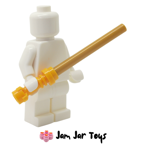 LEGO Star Wars Lightsaber With Flame Yellowish Orange Hilt and Pearl Gold Wand