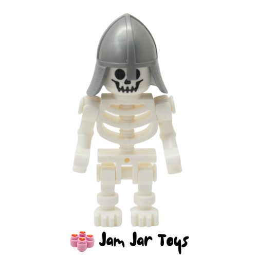 LEGO Skeleton Figure With Silver Metallic Knight Helmet