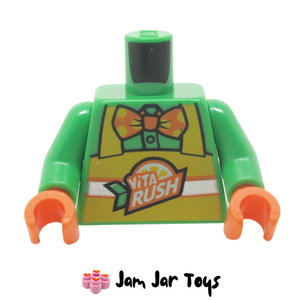 LEGO® Torso Bright Light Orange Apron with 'VITA RUSH' Logo, Orange Bowtie T198