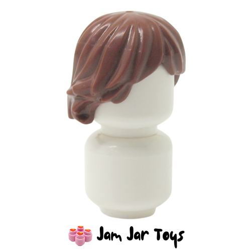 LEGO Jim Halpert Reddish Brown Hair Tousled and Layered.