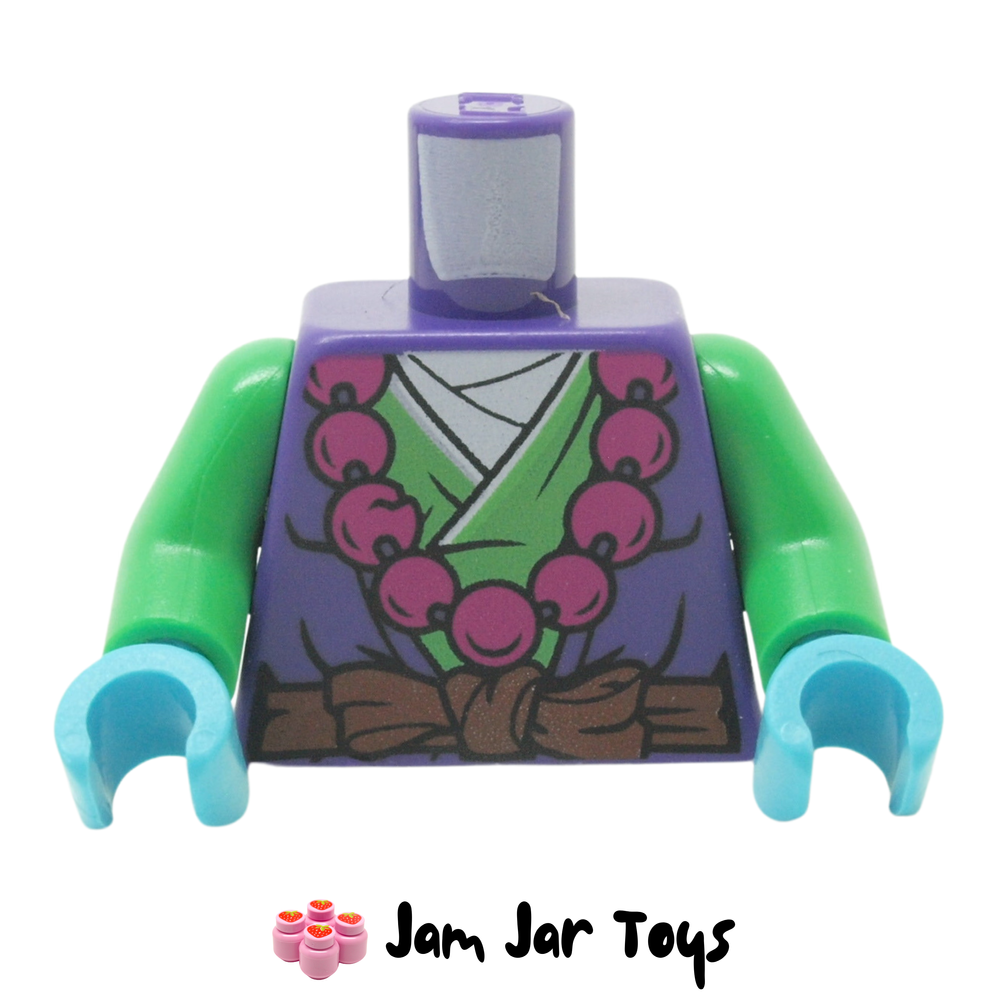 LEGO Dark Purple Torso, Green Robe, Magenta Necklace,
