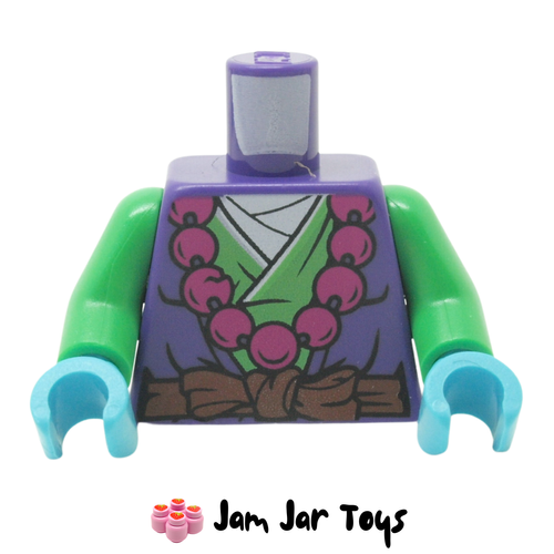 LEGO Dark Purple Torso, Green Robe, Magenta Necklace,