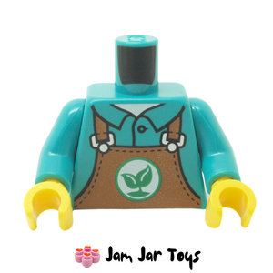 LEGO® Dark Turquoise Torso, Dark Orange Apron, Green Leaf Symbol T230