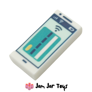 LEGO® Smartphone Tile 1 x 2, Debit / Credit Card, Signal Strength on Light Aqua Screen PT18