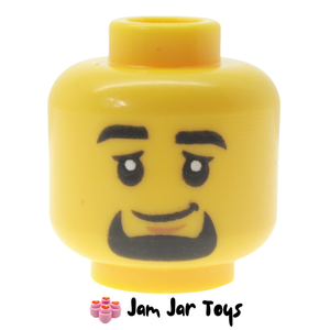 LEGO® Minifig Head, Thick Eyebrows, Goatee, Smile HF23