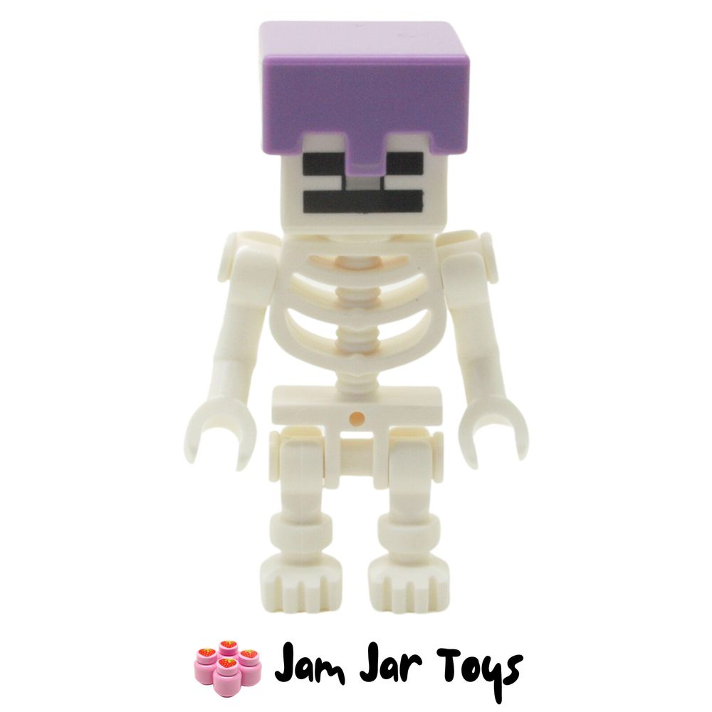 LEGO Skeleton Minecraft Mini Figure Medium Lavender Helmet MIN065