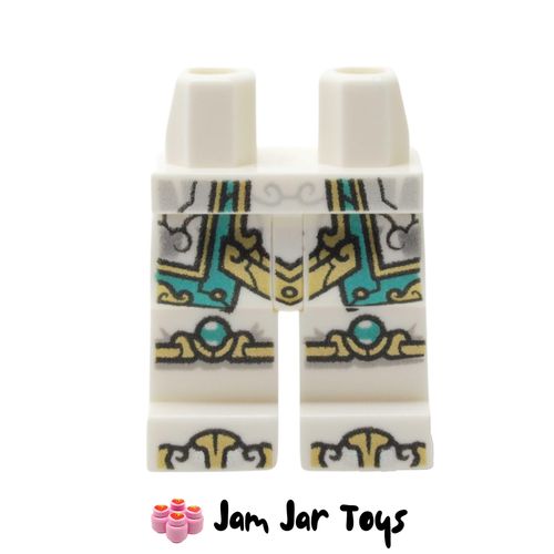 LEGO White Legs with Robe, Dark Turquoise/Gold Decorations