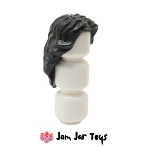 LEGO® Black Hair Mid-Length Wavy with Centre Parting H255