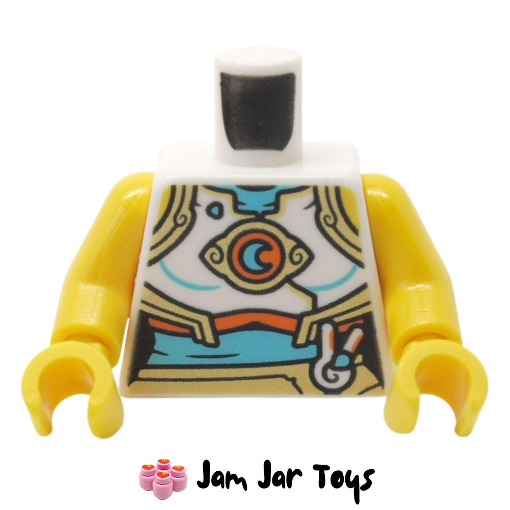 LEGO Torso Armour with Gold Trim, Medium Azure Belly, Crescent Moon Emblem