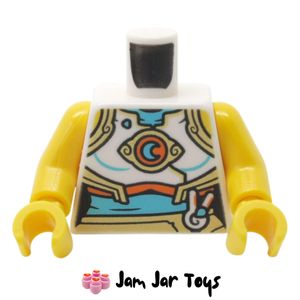 LEGO Torso Armour with Gold Trim, Medium Azure Belly, Crescent Moon Emblem