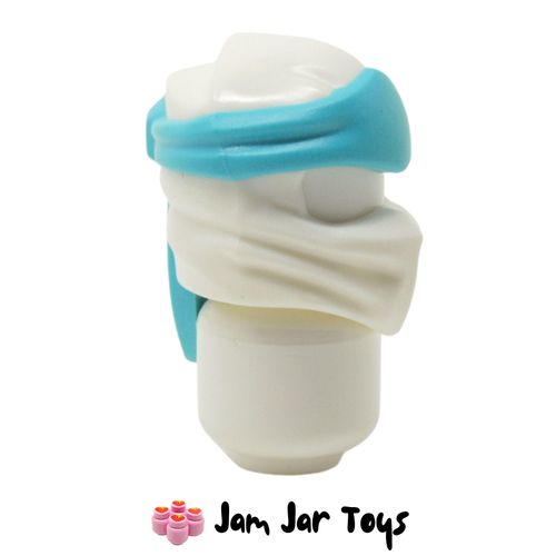 LEGO White Wrap, Long Back Knot, Medium Azure Band
