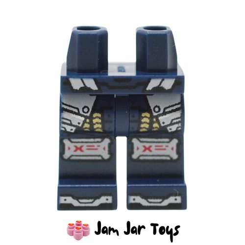 LEGO Dark Blue Legs with White/Gold Armour, Knee Pads.