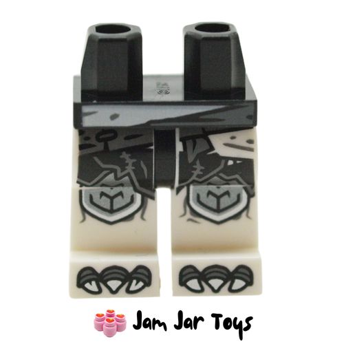LEGO Nightmare King White Legs with Dark Bluish Grey Belt, Black Knee Caps, Claw Toes