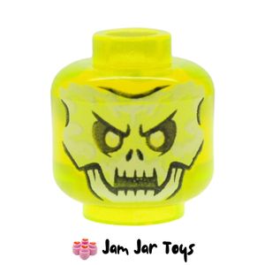 LEGO® Trans-Neon Green Head Scythe Master Ghoultar / Soul Archer, Yellowish Green Skull, Fangs. HF38