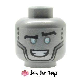 LEGO® Zane Head, Metallic Blue Eyes, Silver Plates, Smile HF110