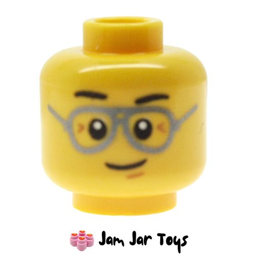 LEGO Cyrus Borg Head, Silver Glasses, Crooked Smile.