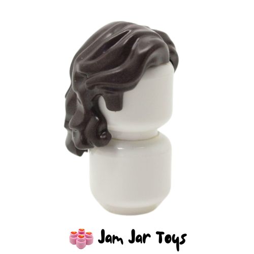 LEGO Dark Brown Mid-Length Wavy, Sidelocks