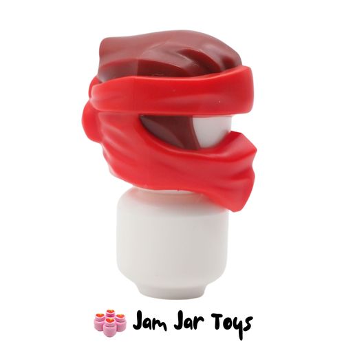 LEGO Dark Red Wrap, Short Back Knot, Red Mask.