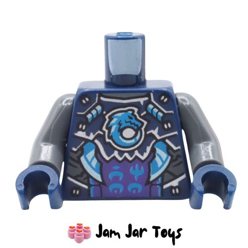 LEGO Dark Blue Torso, Silver/Dark Purple Armour, Dark Azur Dragon