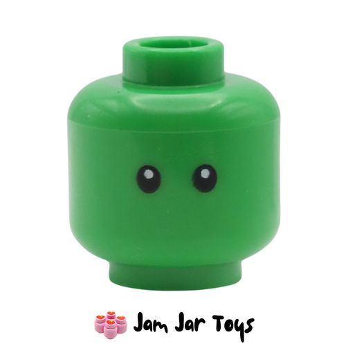 LEGO Bright Green Z-Blob Head, Black Eyes, White Pupils