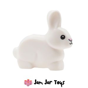 LEGO® White Rabbit/Bunny Black Mouth / Eyes, Pink Nose. P175
