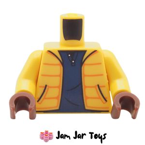 LEGO® Yellow Puffed Jacket Torso, Dark Blue Shirt, Pockets. TO266