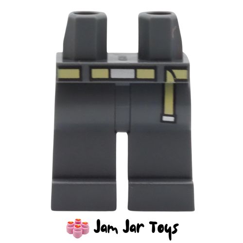 LEGO Dark Bluish Grey Legs, Light Yellow Belt, Silver Belt Buckle