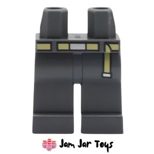 LEGO® Dark Bluish Grey Legs, Light Yellow Belt, Silver Belt Buckle. L287