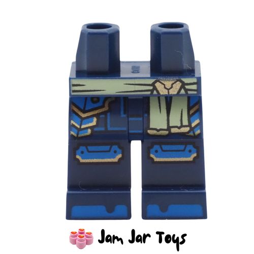 LEGO Jay Dark Blue Legs, Blue/Gold Armour, Yellowish Green Belt, Knee Pads
