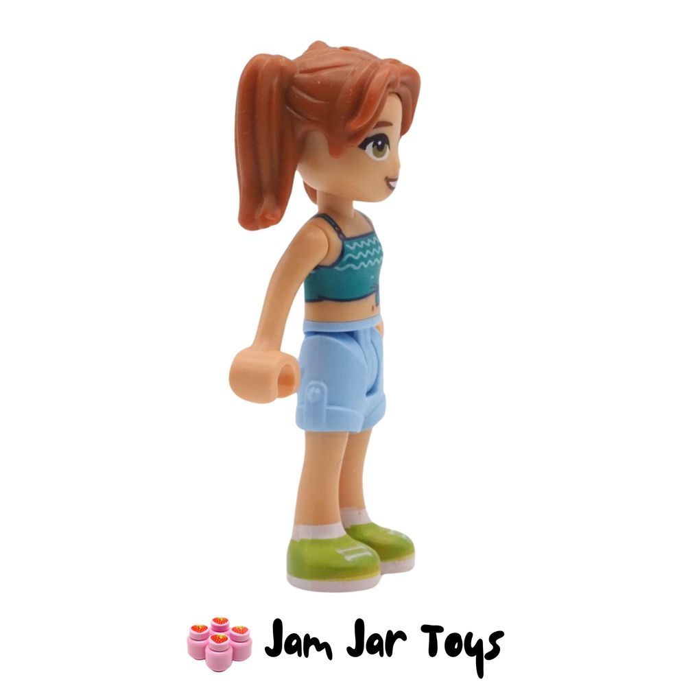 LEGO Friends Minifigure Candi Dark Turquoise Swimsuit Side View
