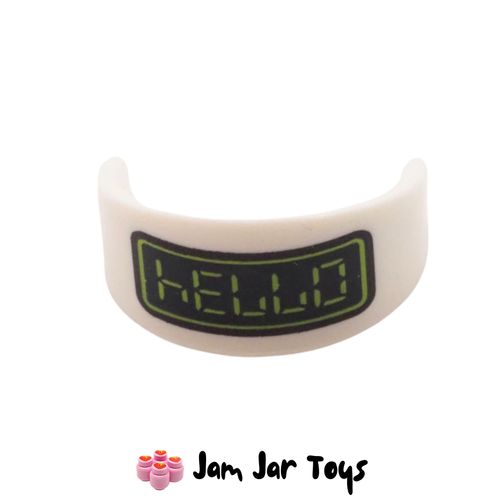 LEGO White Standard Visor with Hello / 07734.