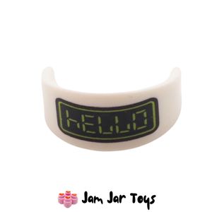 LEGO® White Standard Visor with Hello / 07734. VH39