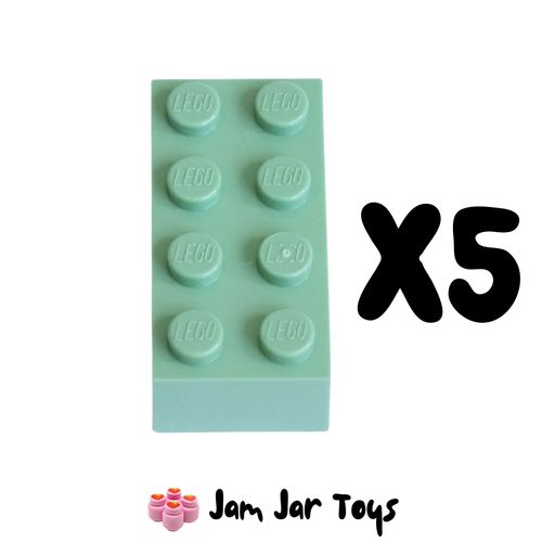 LEGO Five Sand Green Bricks 2 x 4. BK32