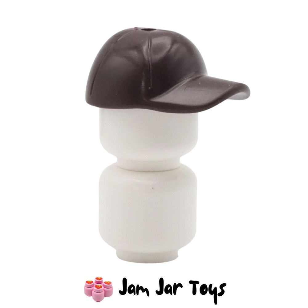 LEGO Minifigure Headgear – Dark Brown Cap with Curved Brim