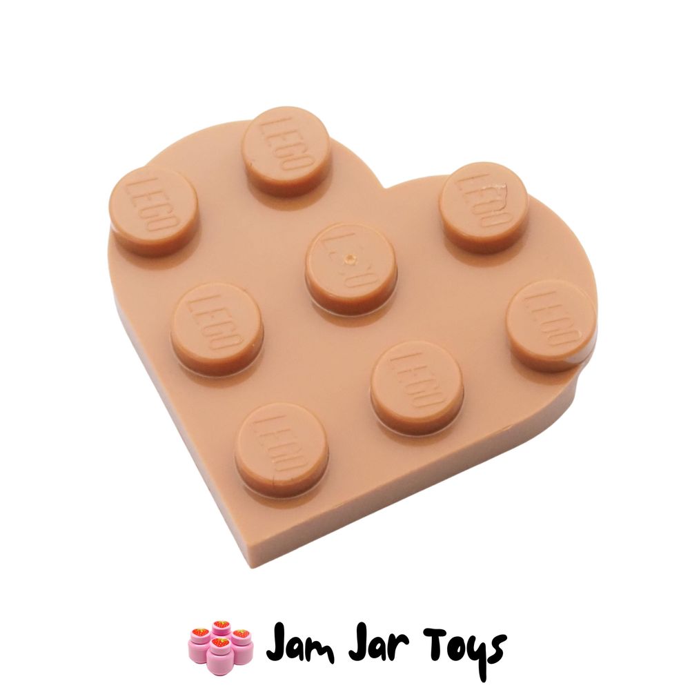 LEGO Building Plate – 3x3 Heart Shape, Medium Nougat