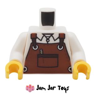LEGO Reddish Brown Apron Torso Pocket White Shirt