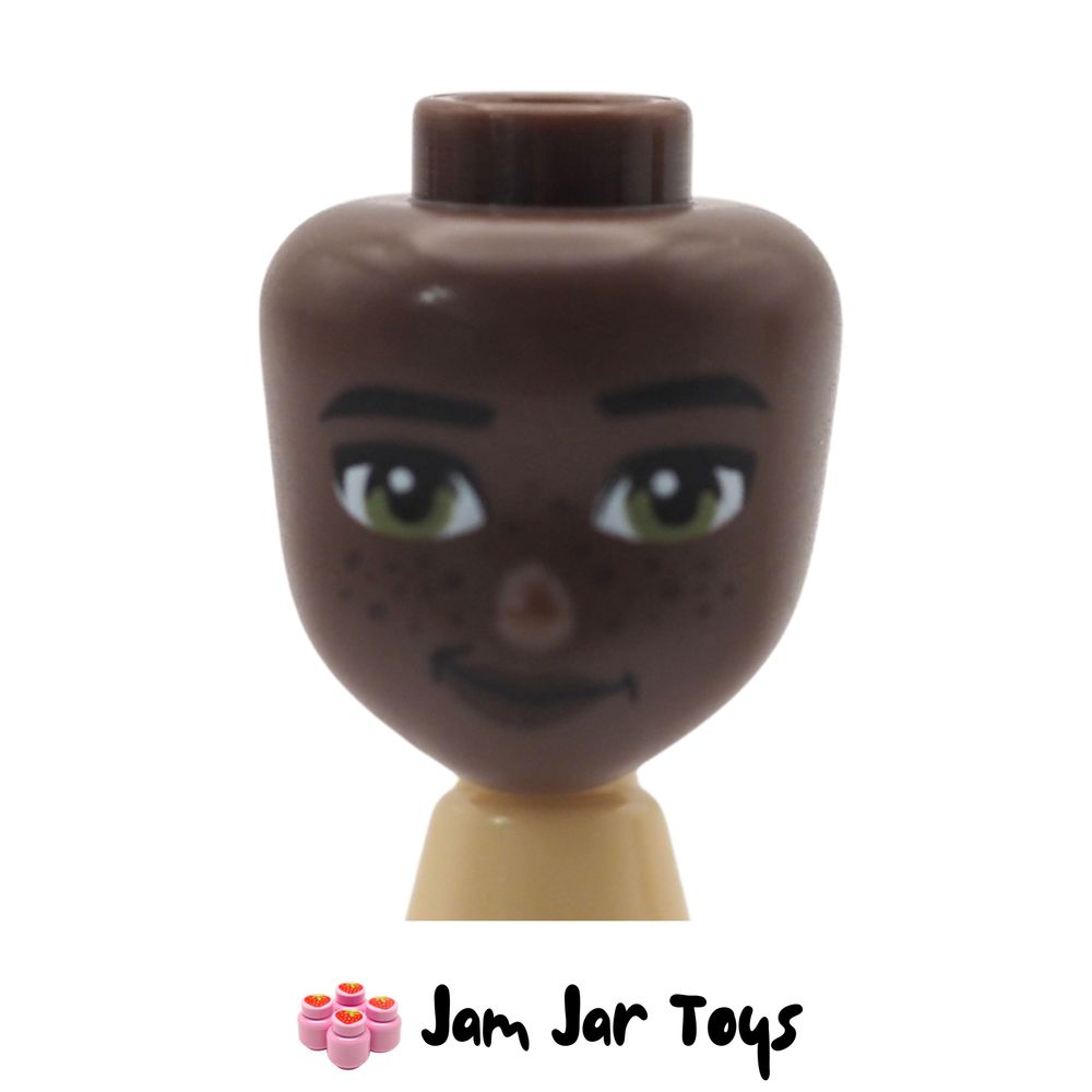 LEGO Fatimah, Umber Brown Head, Olive Green Eyes, Dark Red Freckles