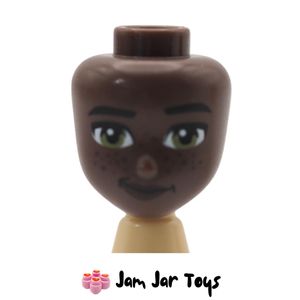 LEGO® Fatimah, Umber Brown Head, Olive Green Eyes, Dark Red Freckles MDH164