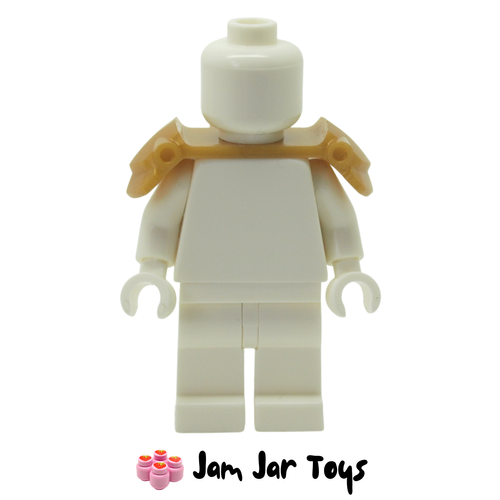 LEGO Double Shoulder Armour with Scabbard Pearl Gold Front View