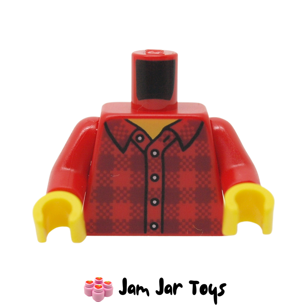 LEGO Red Flannel Shirt Torso with Buttons