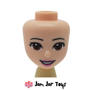 LEGO® Friends Emma Minidoll Head; Light Nougat With Brown Eyes, Open Mouth MDH28