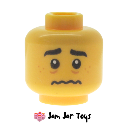 LEGO Allen Minifigure Head; Freckles, Worried