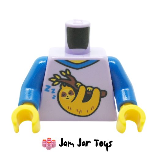 LEGO Lavender Torso, Sleeping Sloth on Tree Branch.