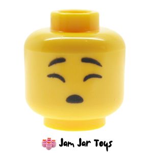 LEGO® Cooper Head, Determined Crooked Smile / Close Eyes Sleeping. HF63